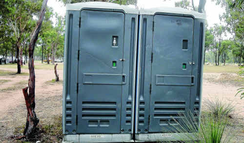 Portable toilets were available to Leslie Dam campers for the first time this year. Portable toilets were available to Leslie Dam campers for the first time this year.